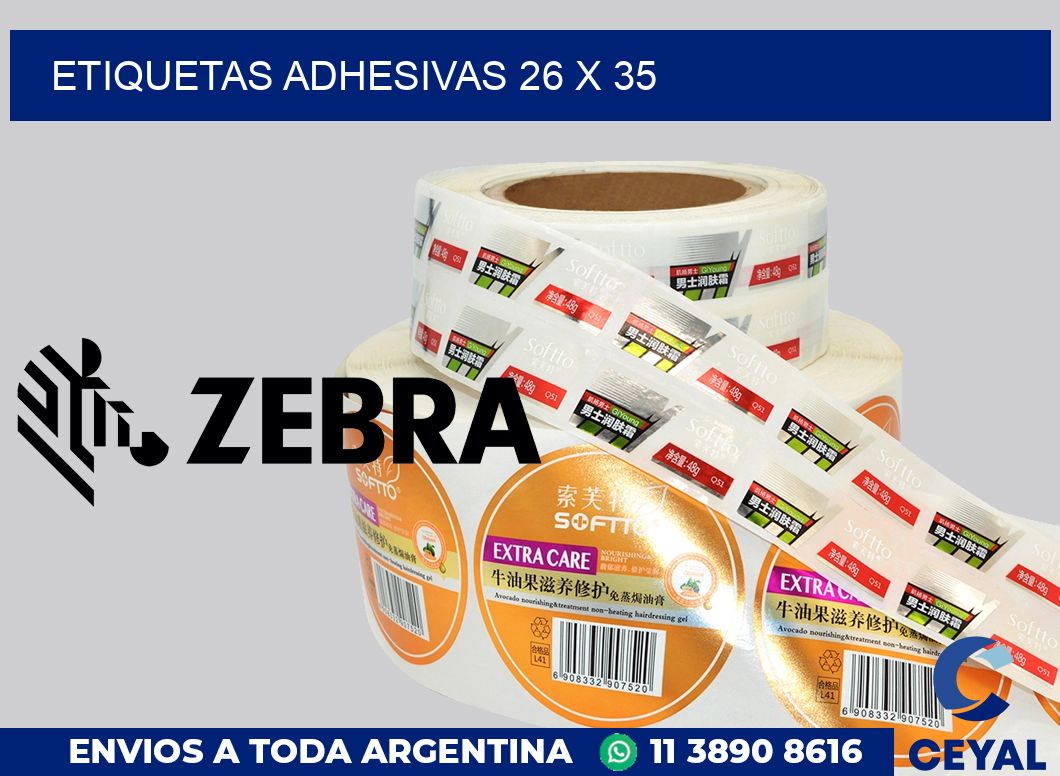etiquetas adhesivas 26 x 35