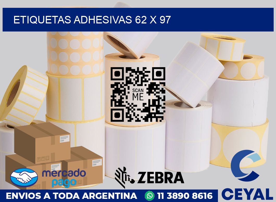etiquetas adhesivas 62 x 97