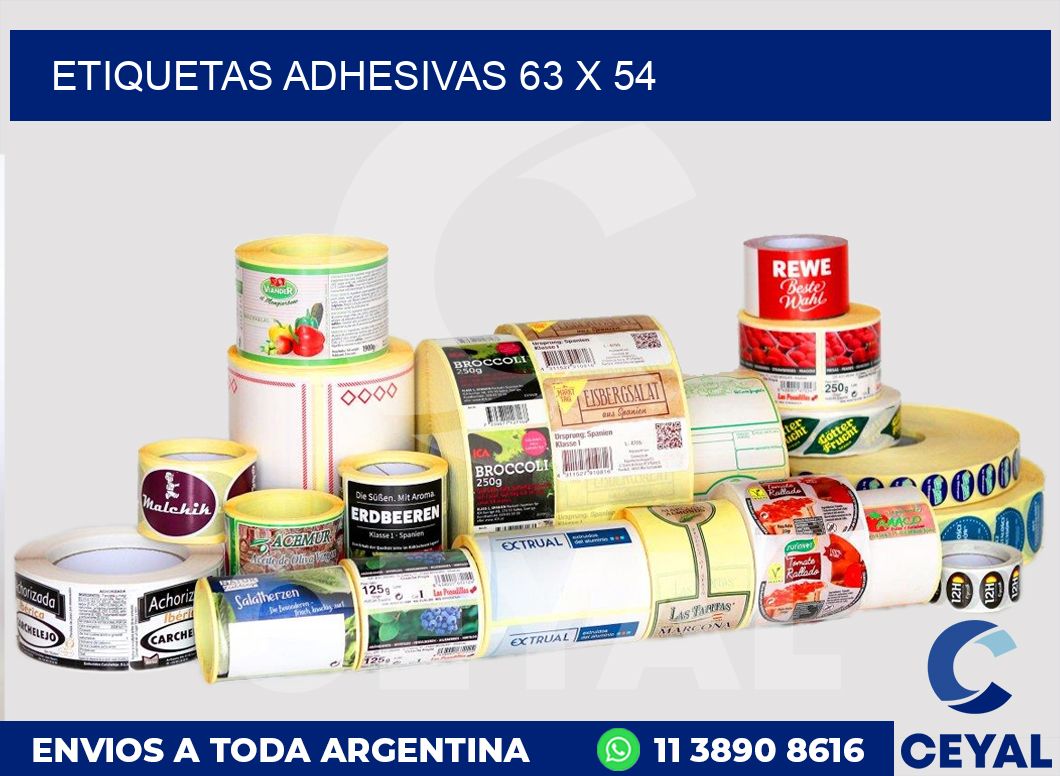 etiquetas adhesivas 63 x 54