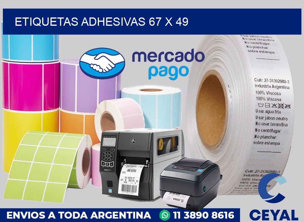 etiquetas adhesivas 67 x 49