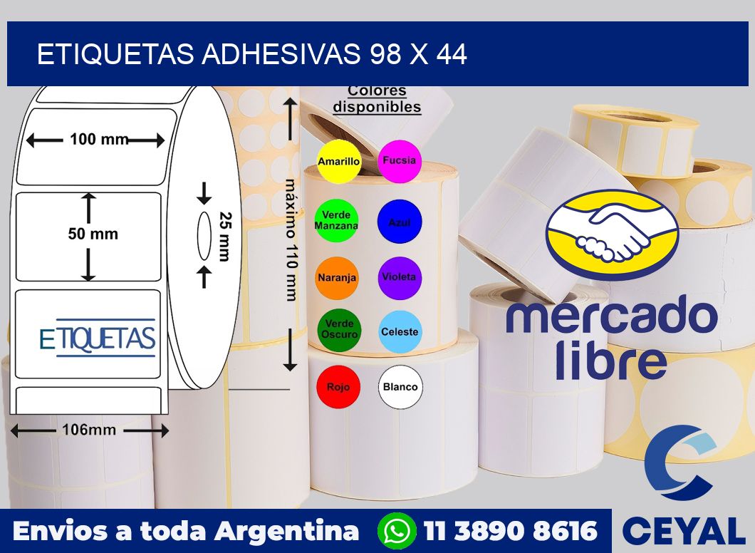 etiquetas adhesivas 98 x 44