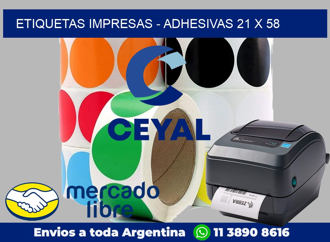 etiquetas impresas – Adhesivas 21 x 58