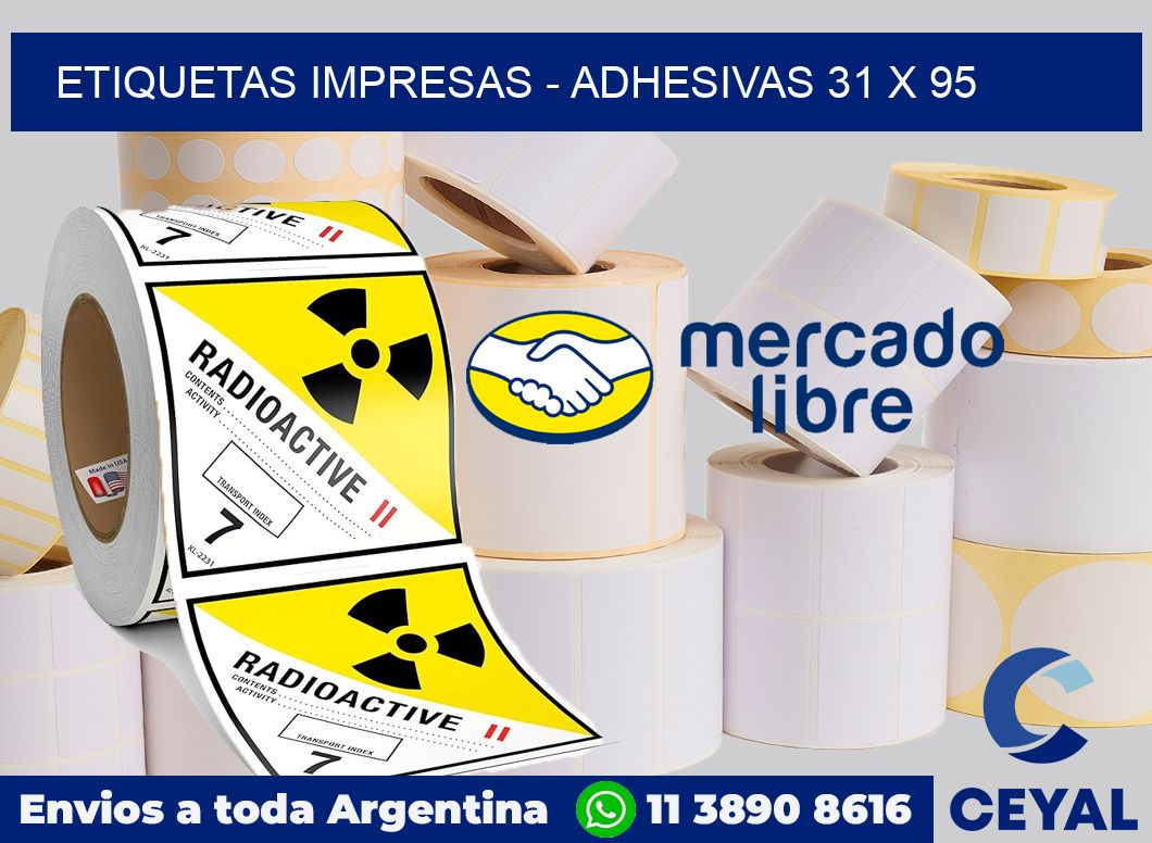 etiquetas impresas - Adhesivas 31 x 95