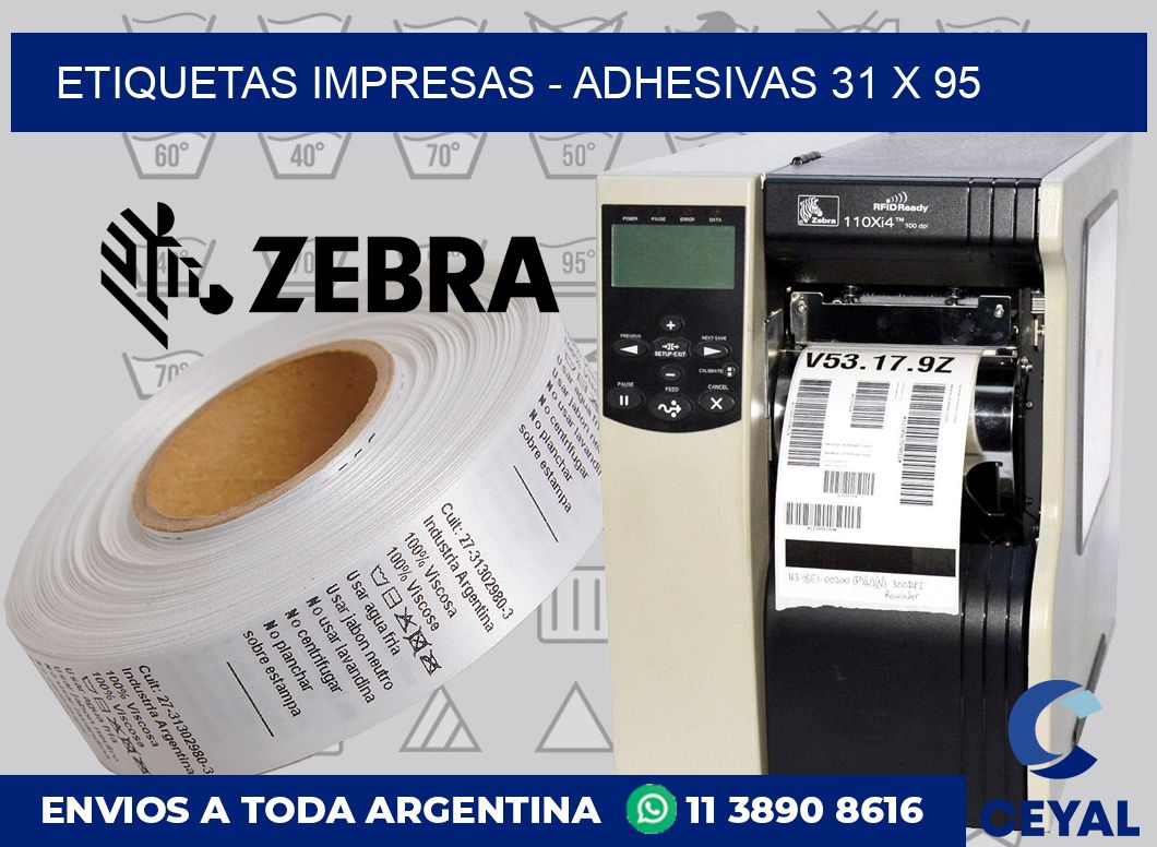 etiquetas impresas – Adhesivas 31 x 95