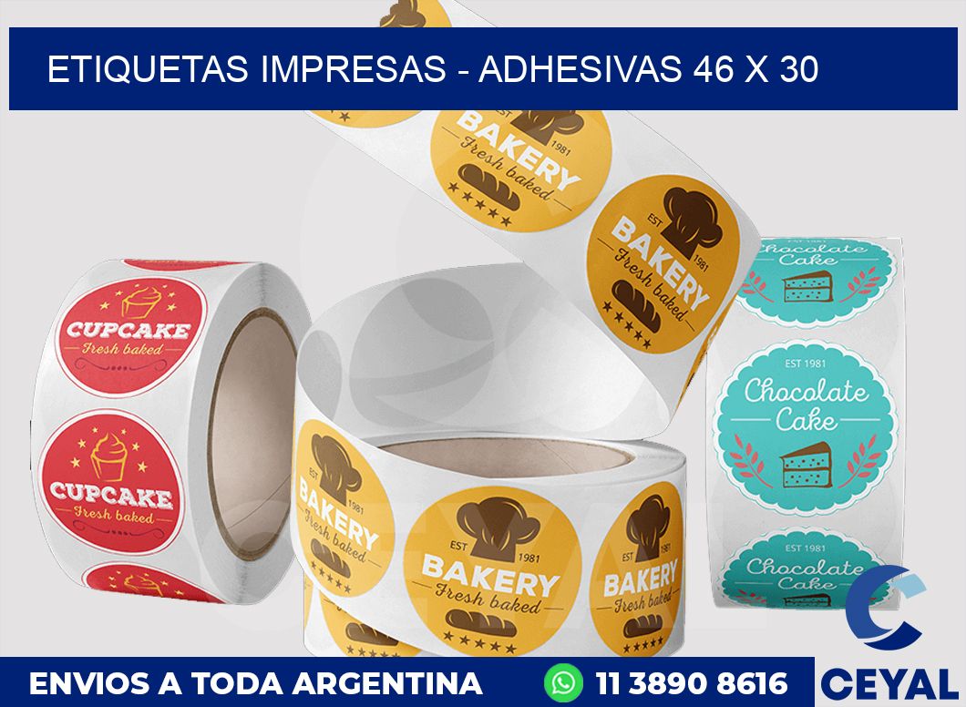 etiquetas impresas - Adhesivas 46 x 30