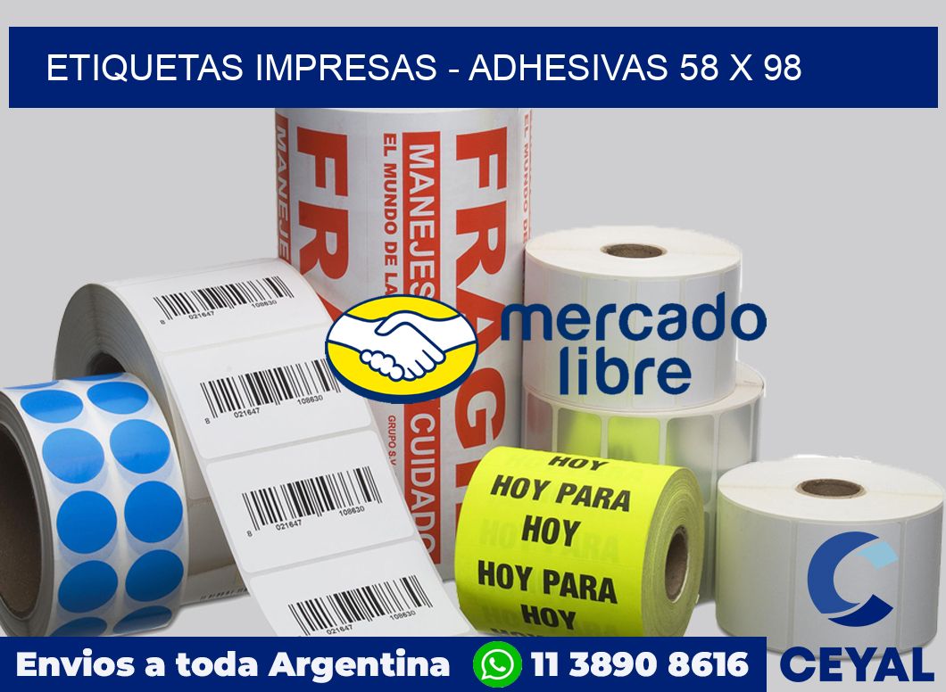 etiquetas impresas – Adhesivas 58 x 98