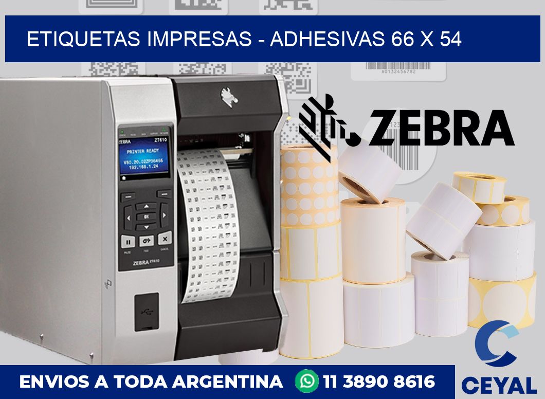 etiquetas impresas - Adhesivas 66 x 54