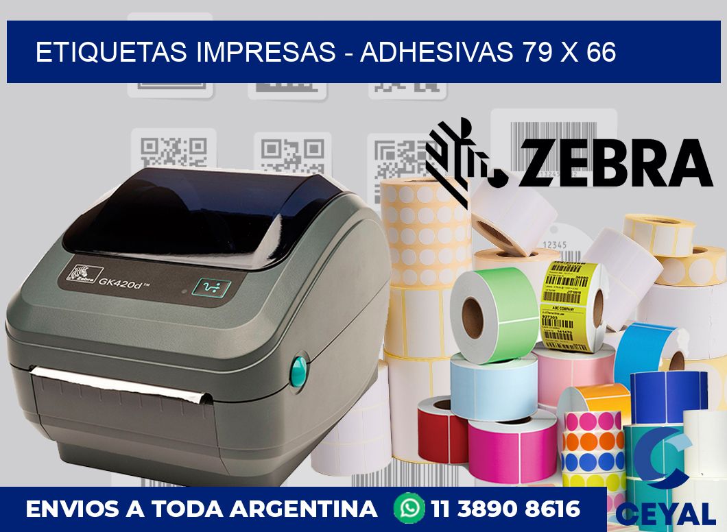 etiquetas impresas - Adhesivas 79 x 66