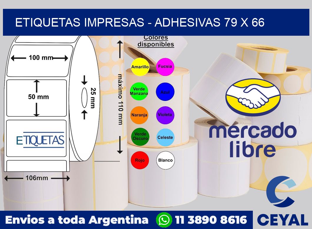 etiquetas impresas – Adhesivas 79 x 66