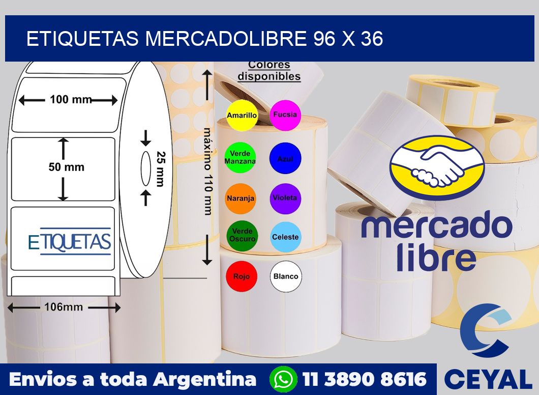 etiquetas mercadolibre 96 x 36