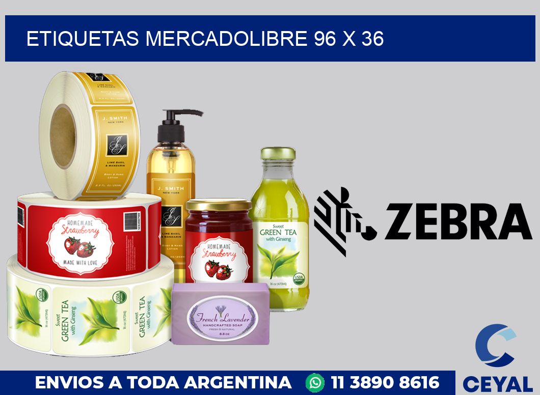 etiquetas mercadolibre 96 x 36