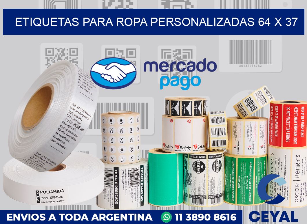 etiquetas para ropa personalizadas 64 x 37