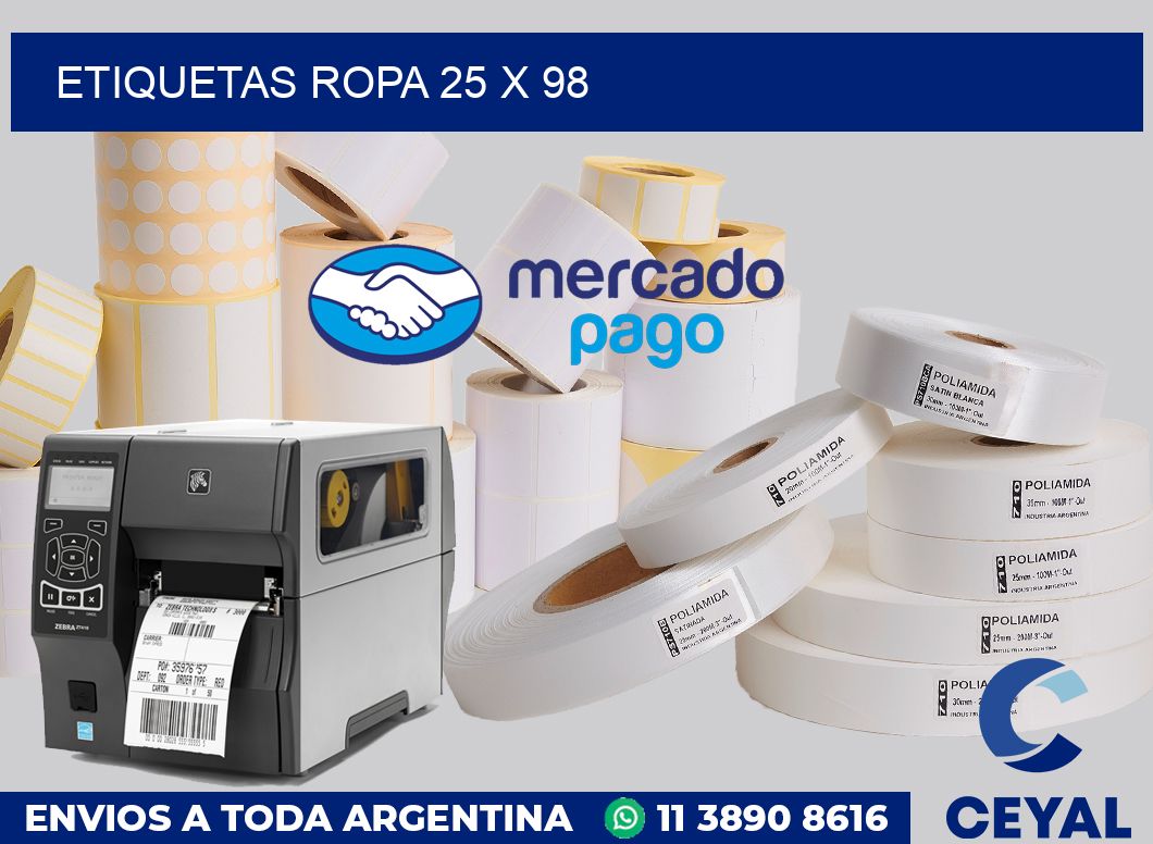 etiquetas ropa 25 x 98