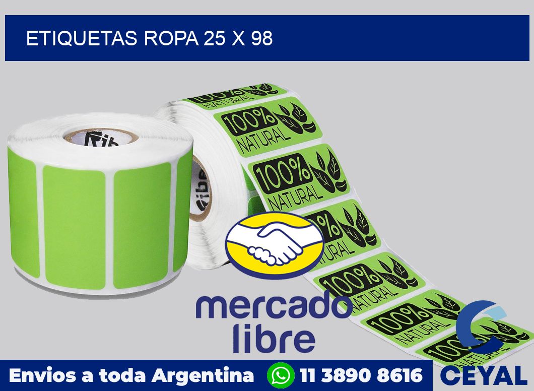 etiquetas ropa 25 x 98