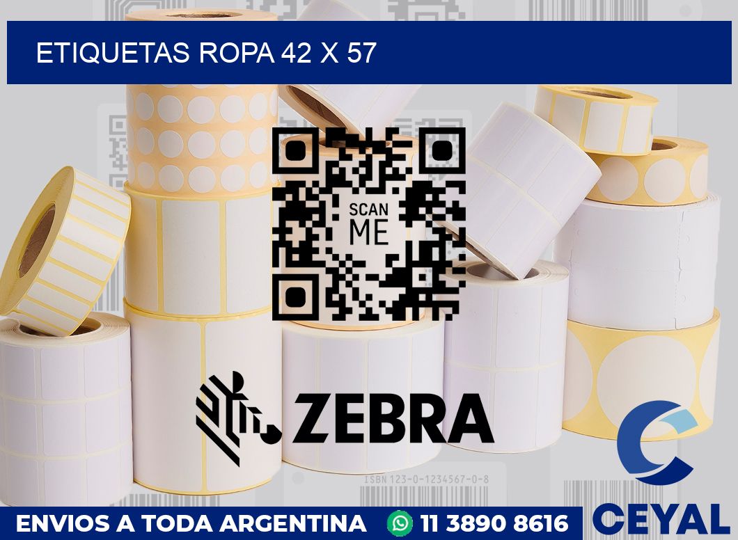 etiquetas ropa 42 x 57