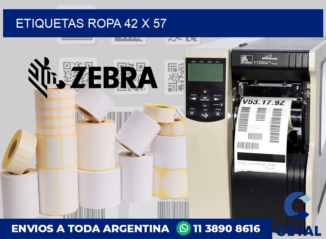 etiquetas ropa 42 x 57