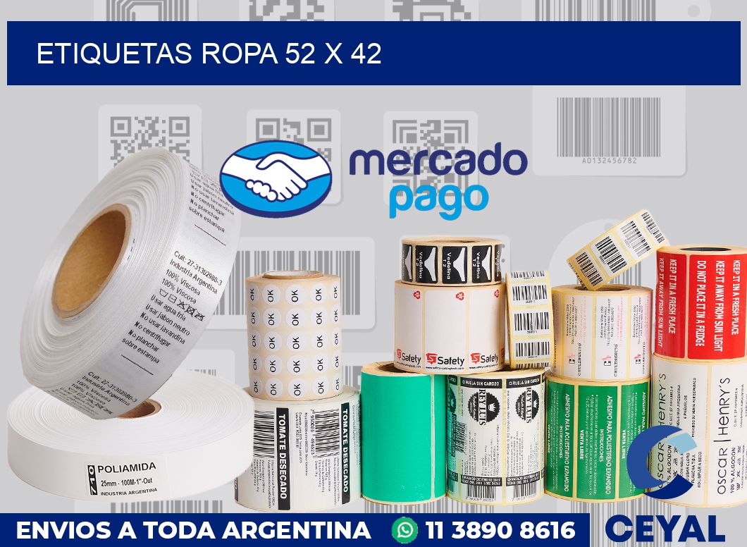 etiquetas ropa 52 x 42