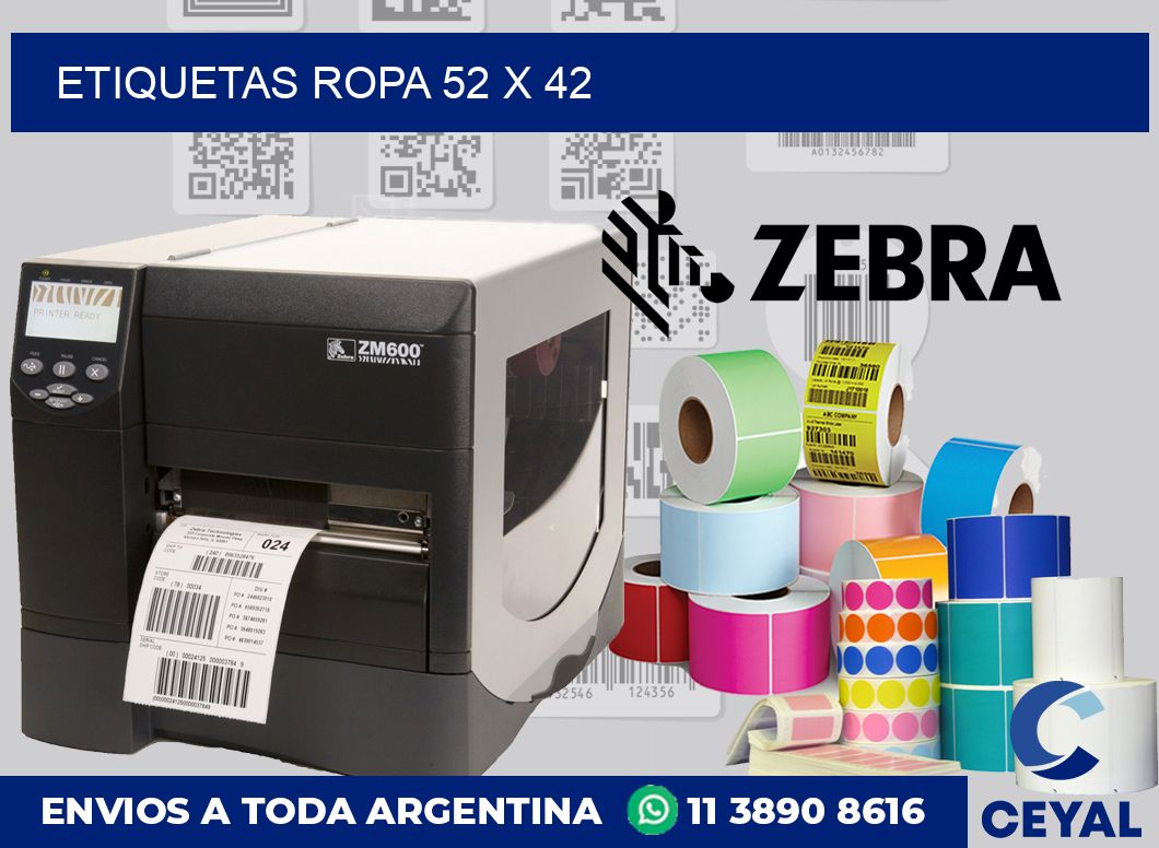 etiquetas ropa 52 x 42