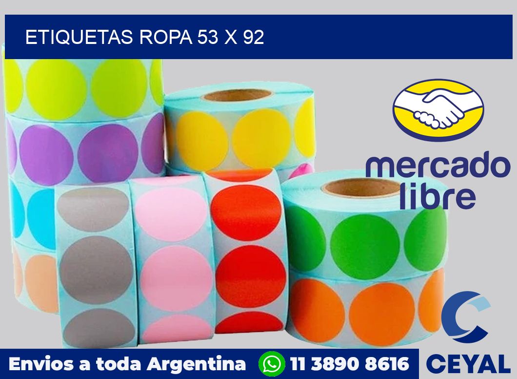 etiquetas ropa 53 x 92