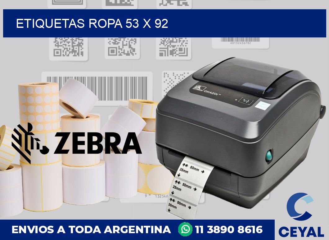 etiquetas ropa 53 x 92