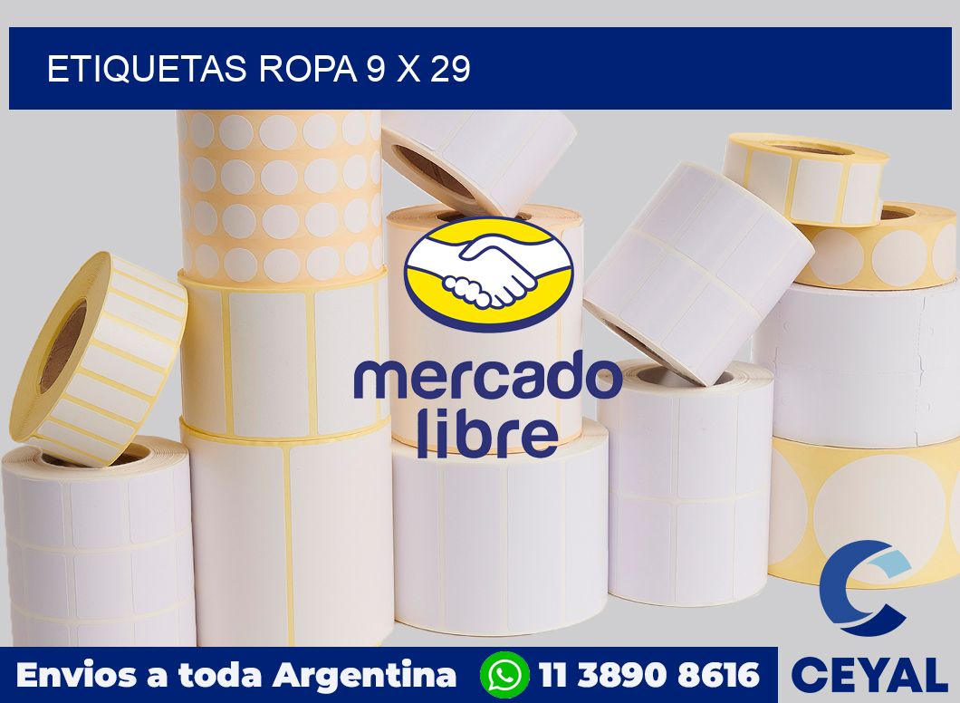 etiquetas ropa 9 x 29