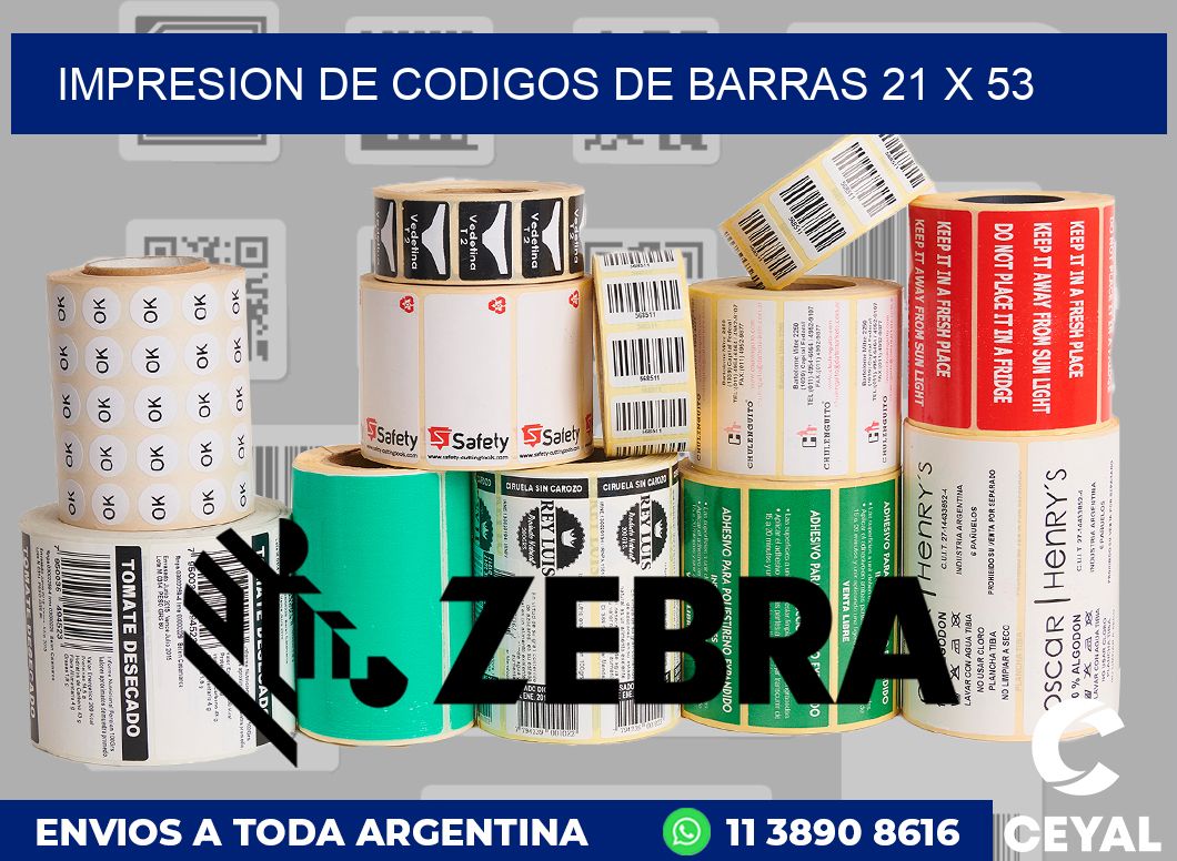 impresion de codigos de barras 21 x 53