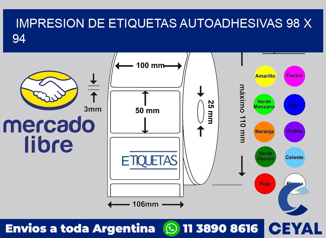 impresion de etiquetas autoadhesivas 98 x 94