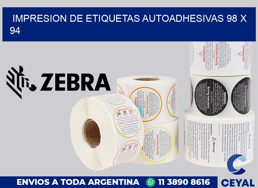 impresion de etiquetas autoadhesivas 98 x 94