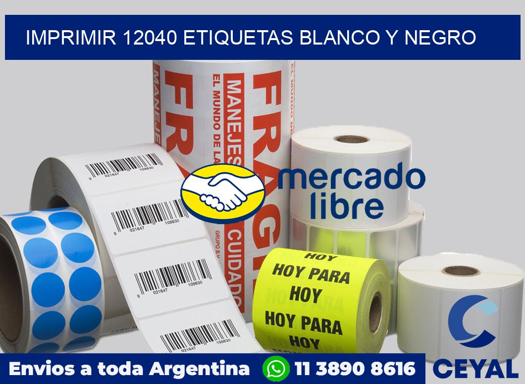 imprimir 12040 etiquetas blanco y negro