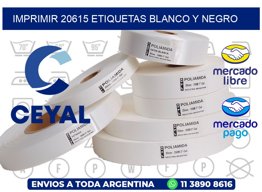 imprimir 20615 etiquetas blanco y negro