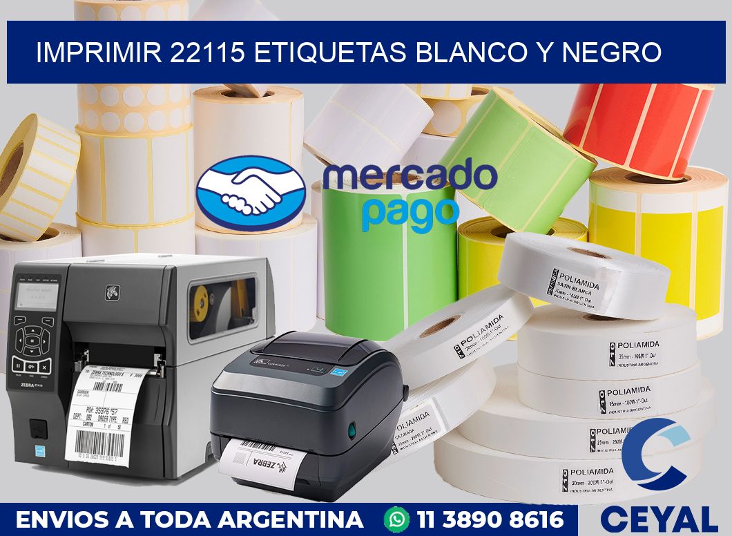 imprimir 22115 etiquetas blanco y negro