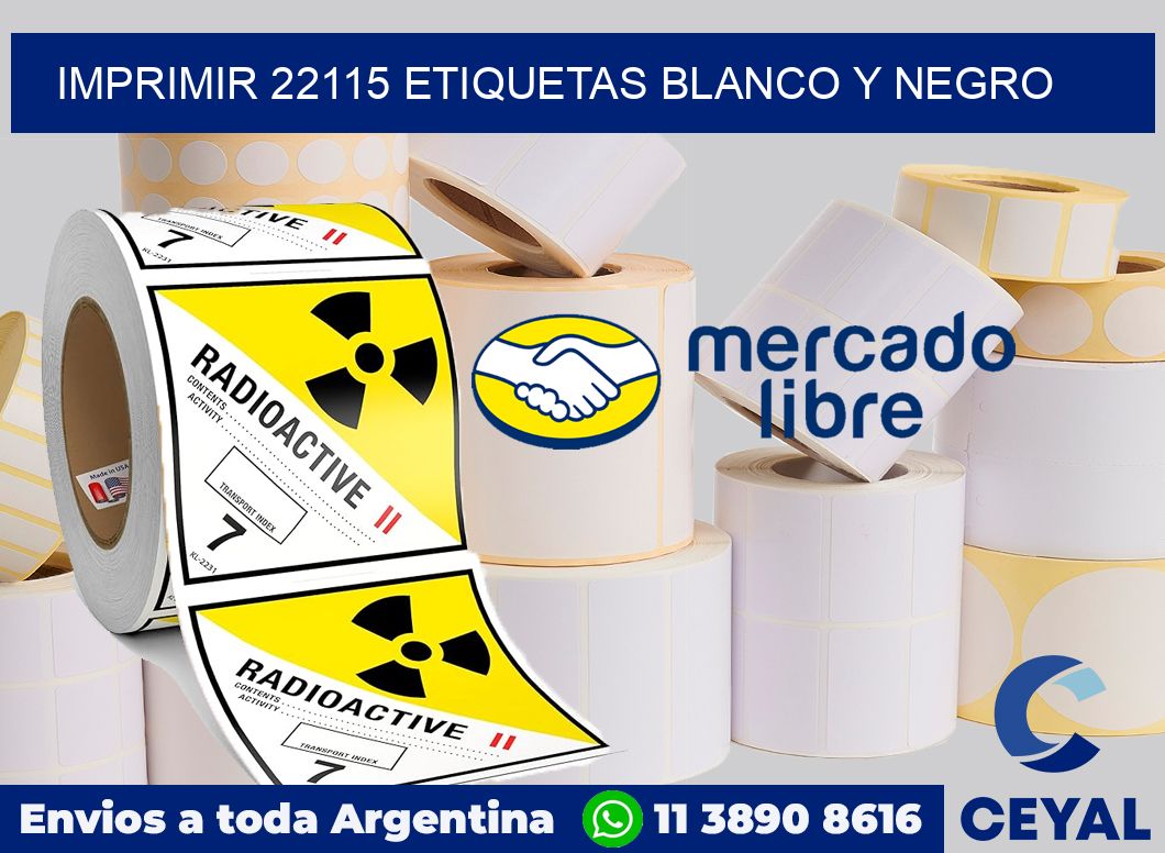 imprimir 22115 etiquetas blanco y negro