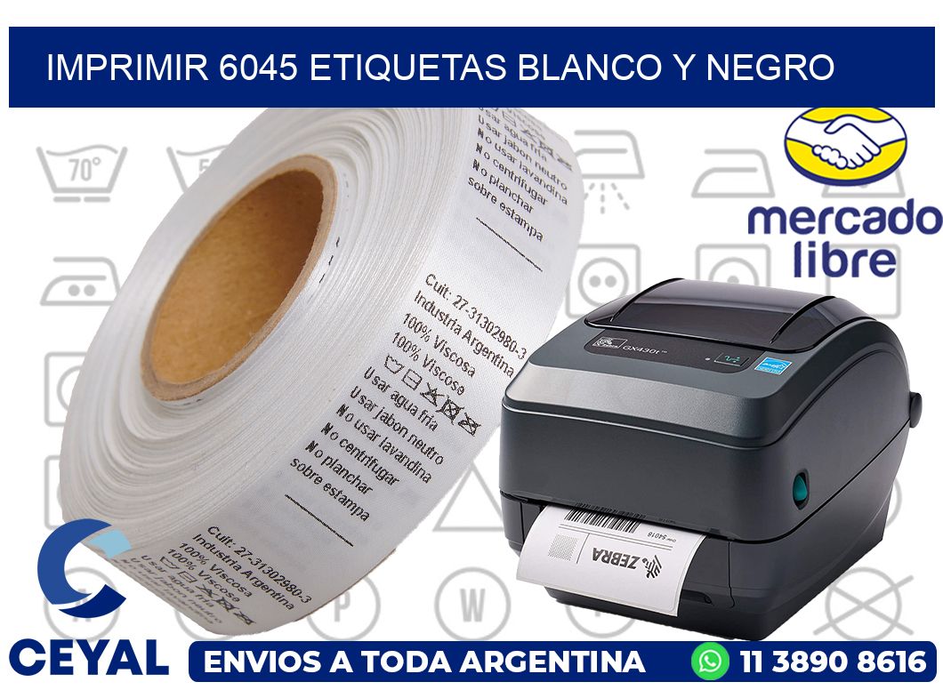 imprimir 6045 etiquetas blanco y negro