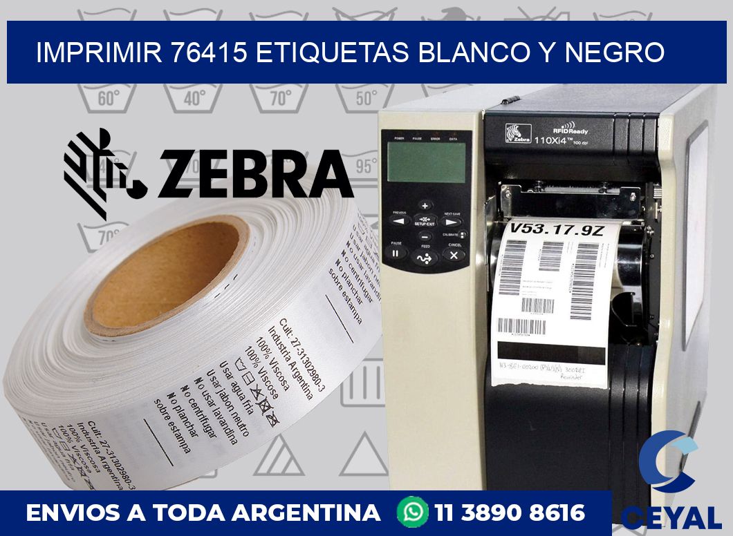 imprimir 76415 etiquetas blanco y negro
