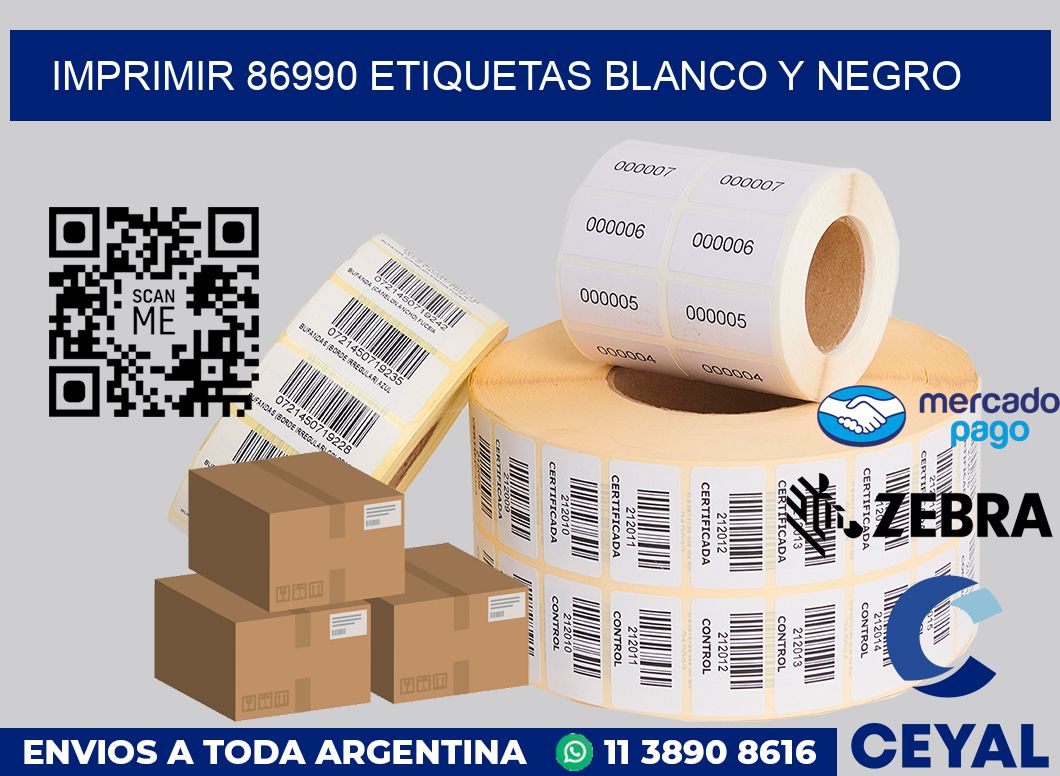 imprimir 86990 etiquetas blanco y negro