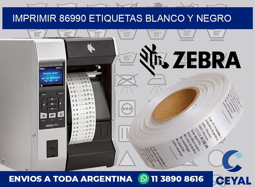 imprimir 86990 etiquetas blanco y negro