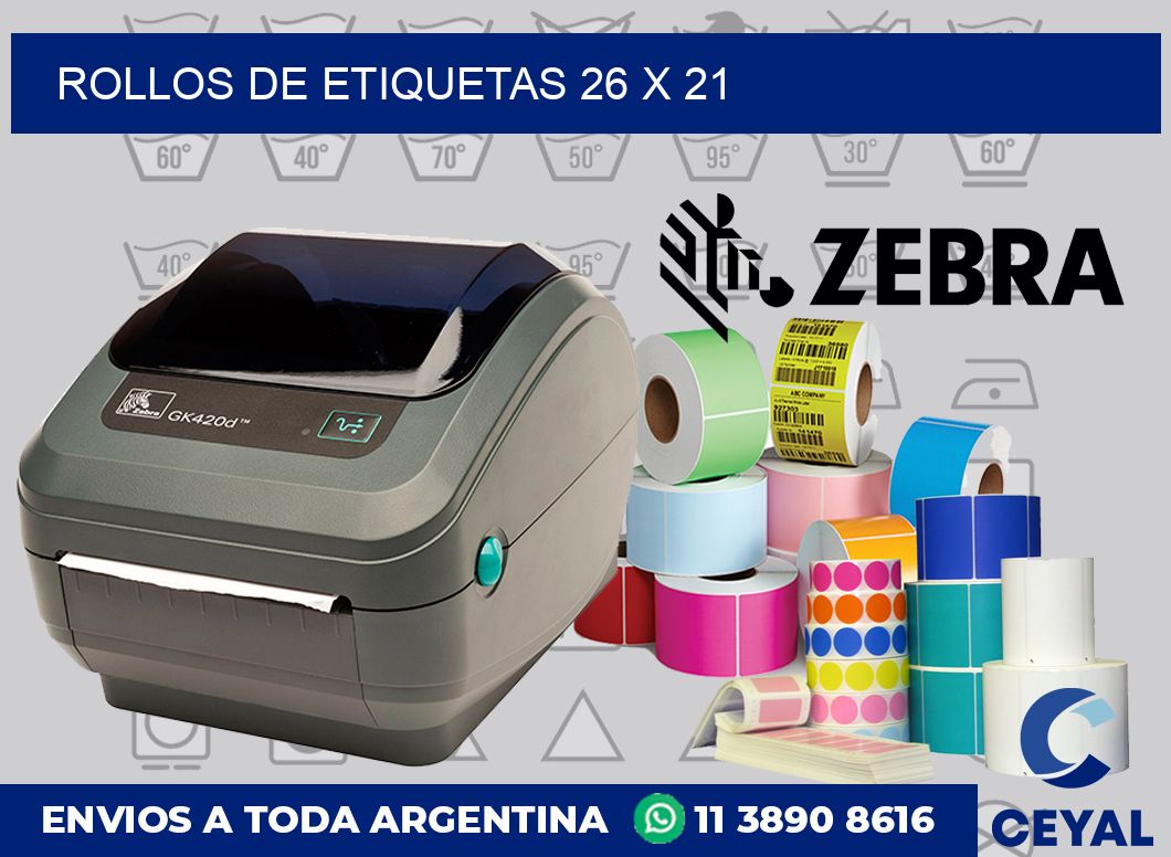 rollos de etiquetas 26 x 21