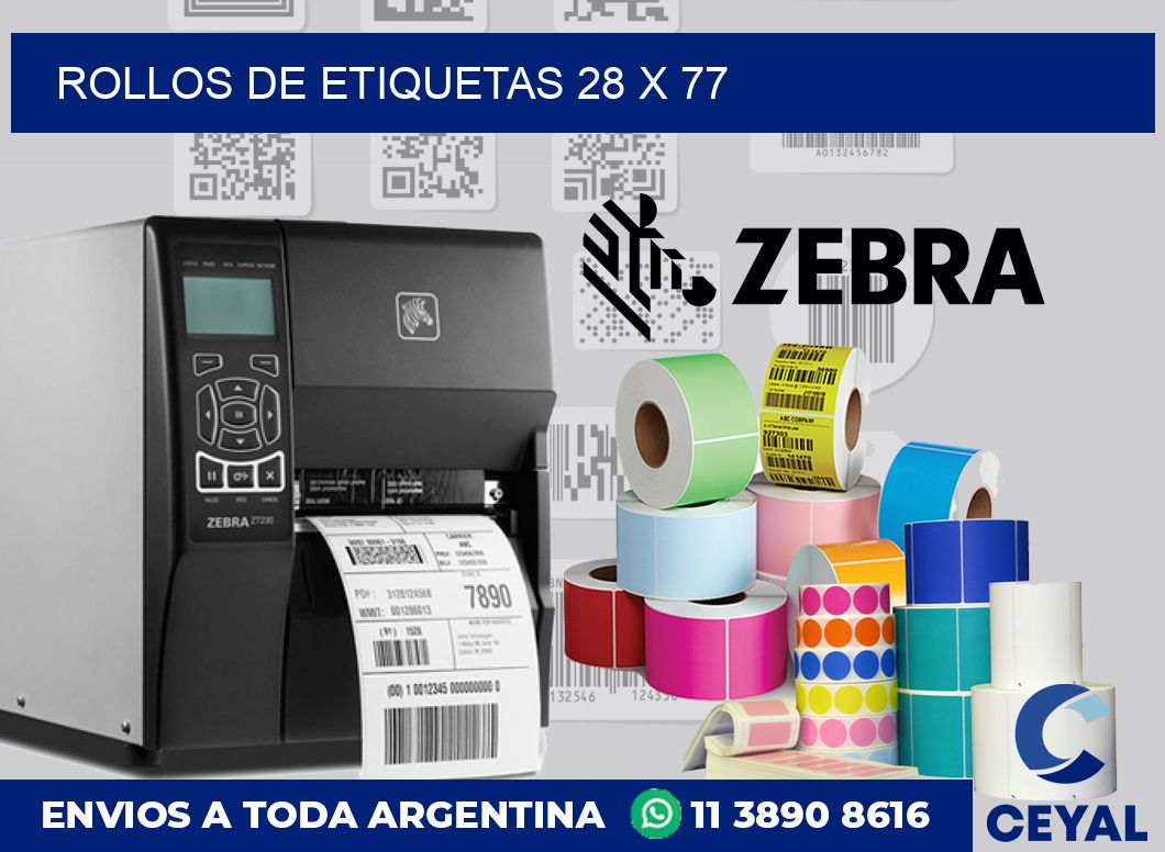 rollos de etiquetas 28 x 77