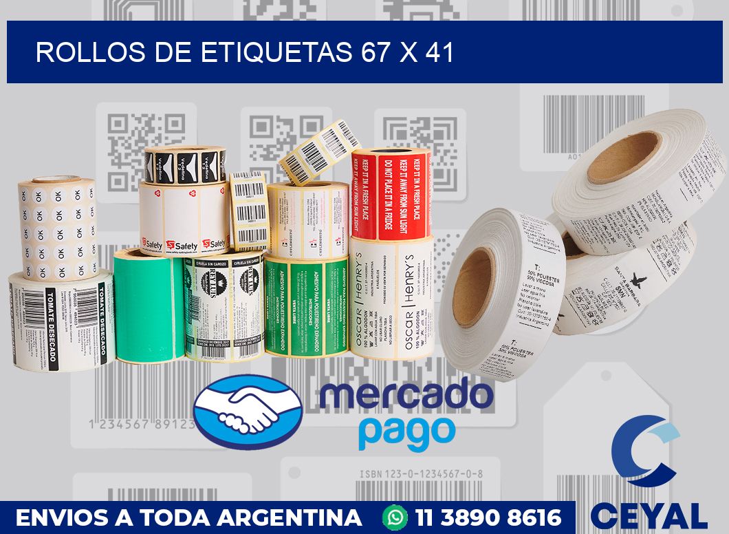 rollos de etiquetas 67 x 41