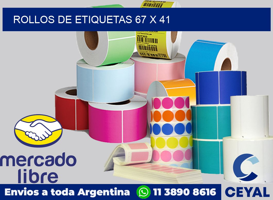 rollos de etiquetas 67 x 41