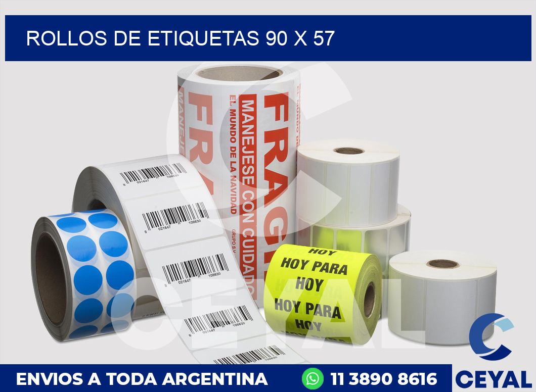 rollos de etiquetas 90 x 57