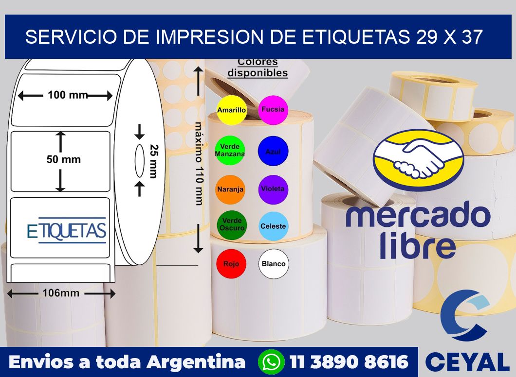 servicio de impresion de etiquetas 29 x 37