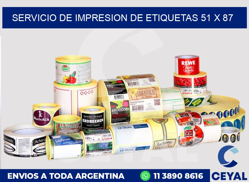 servicio de impresion de etiquetas 51 x 87