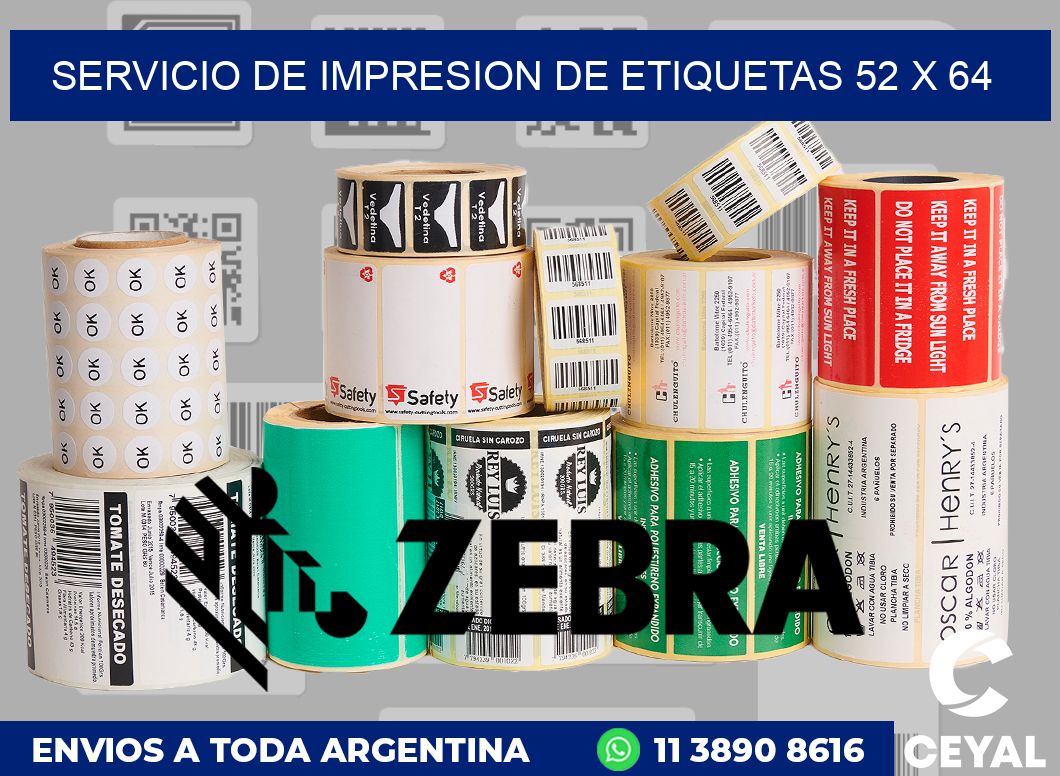 servicio de impresion de etiquetas 52 x 64
