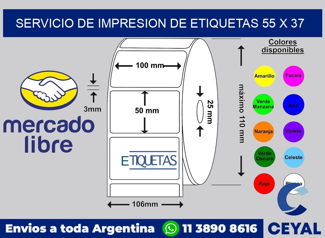 servicio de impresion de etiquetas 55 x 37