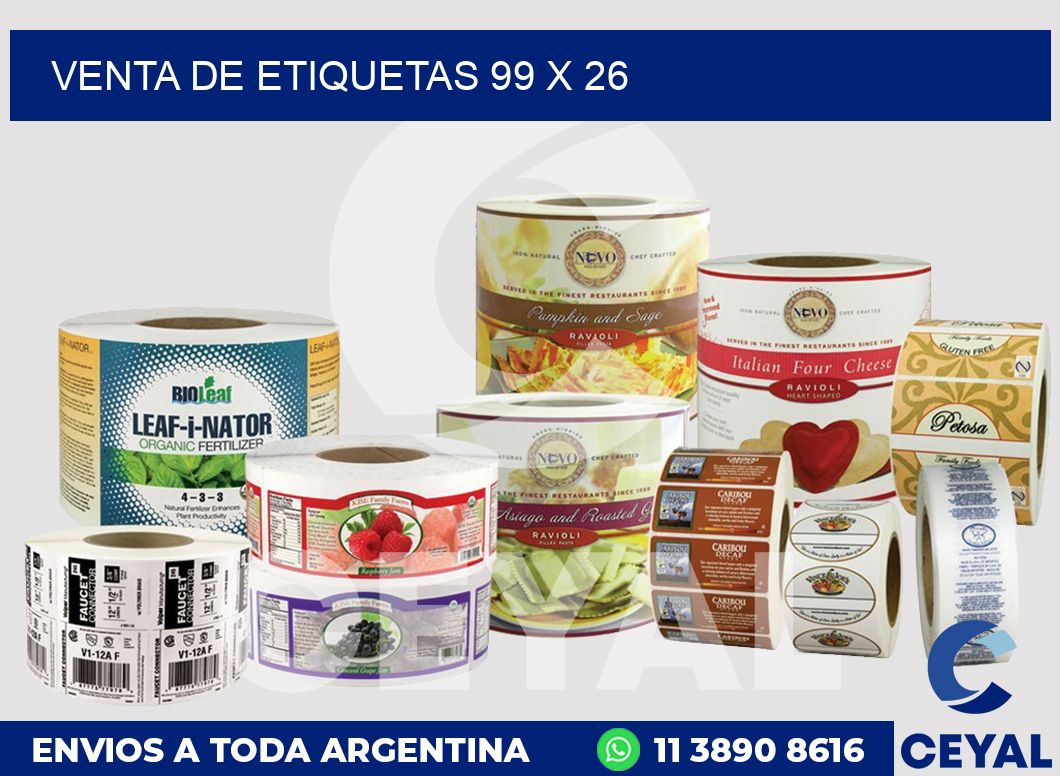 venta de etiquetas 99 x 26
