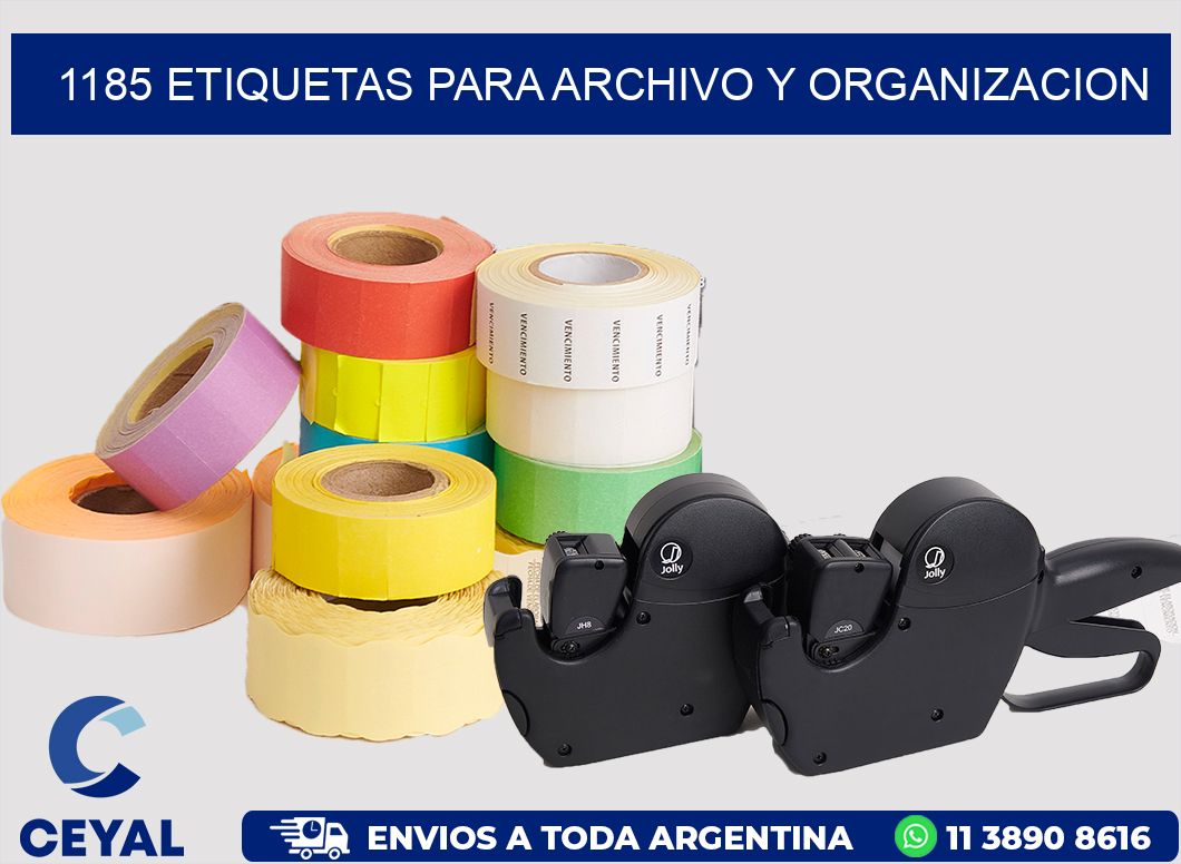 1185 ETIQUETAS PARA ARCHIVO Y ORGANIZACION