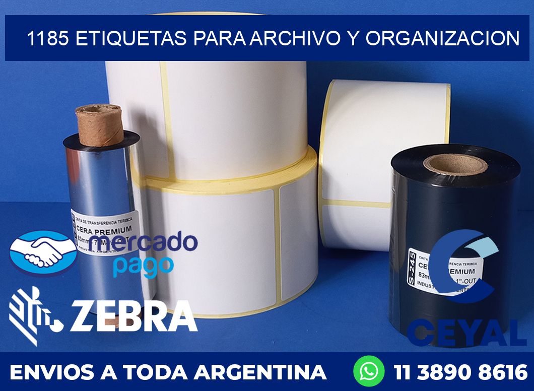 1185 ETIQUETAS PARA ARCHIVO Y ORGANIZACION