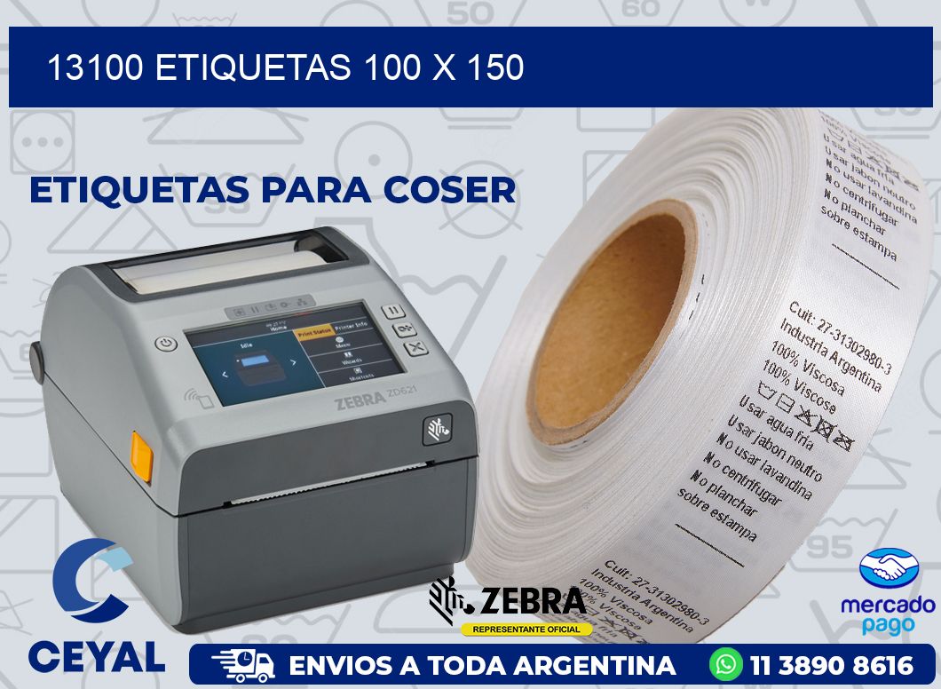 13100 ETIQUETAS 100 X 150