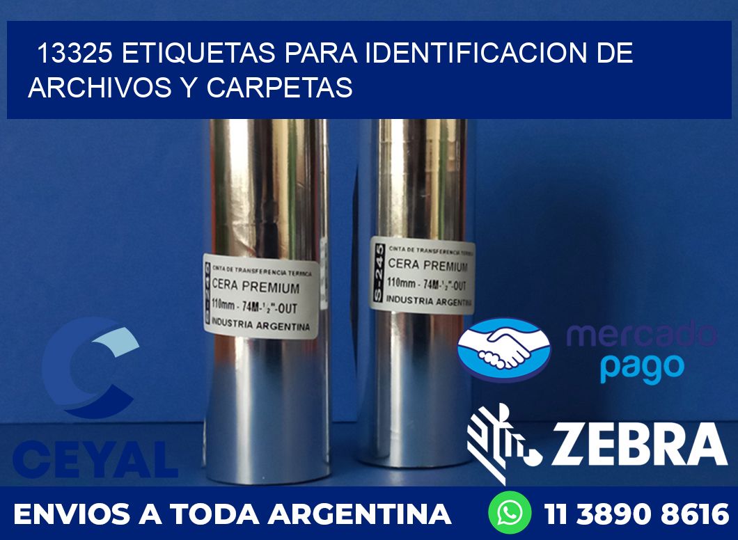 13325 ETIQUETAS PARA IDENTIFICACION DE ARCHIVOS Y CARPETAS